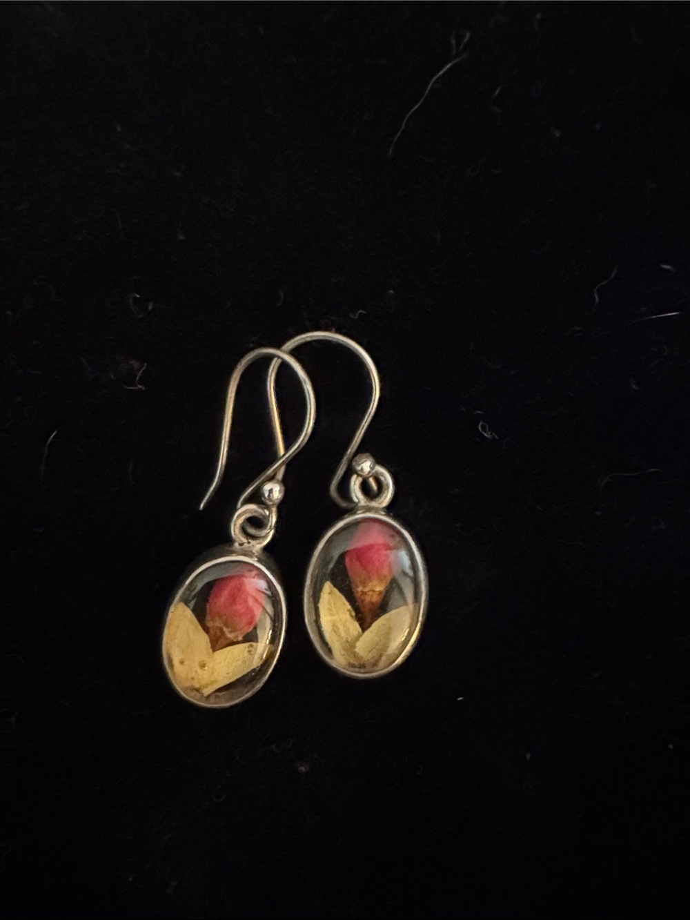 Charles Albert Pink Rosebud Drop Earrings
